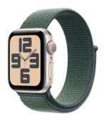 Apple Watch SE 2024, 40 мм, алюминий цвета "Starlight", Lake Green Sport Loop (MXEH3)