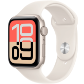 Apple Watch SE 3, 40 мм, корпус из алюминия цвета «сияющая звезда», спортивный ремешок цвета «сияющая звезда»