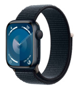 Apple Watch Series 9, 41 мм, корпус из алюминия цвета «тёмная ночь», спортивный ремешок цвета «тёмная ночь»