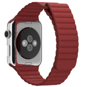 Ремешок кожаный для Apple Watch 2 / 1 (42мм) Красный