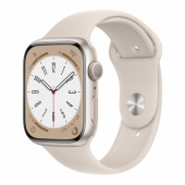 Apple Watch Series 8, 45 мм, корпус из алюминия цвета «сияющая звезда», спортивный ремешок цвета «сияющая звезда»