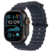Apple Watch Ultra 2024 GPS + Cellular, 49 мм корпус из титана цвета Черный титан, ремешок Ocean темно-синего цвета