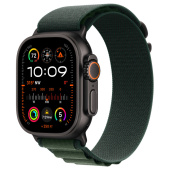 Apple Watch Ultra 2024 GPS + Cellular, 49 мм корпус из титана цвета Черный титан, ремешок Alpine темно-зеленого цвета