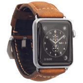 Ремешок кожаный Nomad Strap для Apple Watch 2 / 1 (42mm) Серебряная застежка