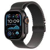 Apple Watch Ultra 2024 GPS + Cellular, 49 мм корпус из титана цвета Черный титан, браслет миланская петля черного цвета